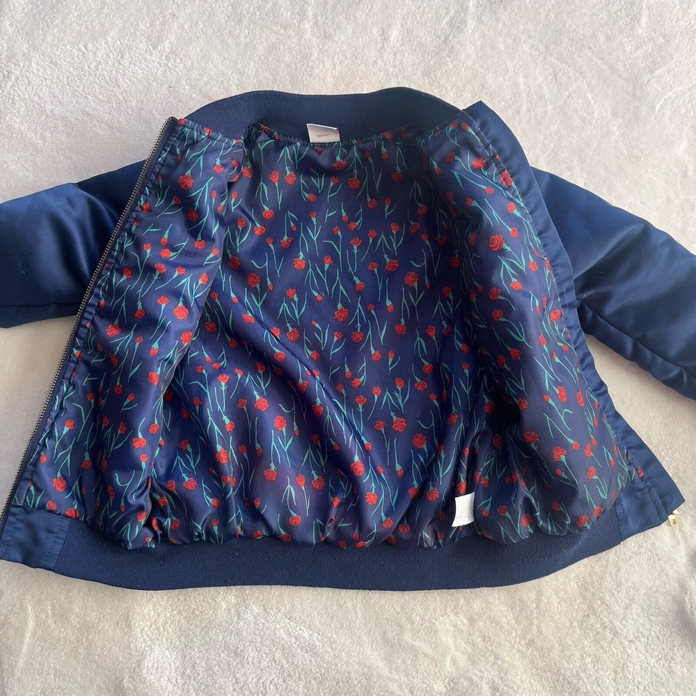 Disney Princess Beauty & the Beast Belle Kids Satin Bomber Jacket Girls‎ Small - Picture 3 of 9